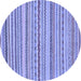 Round Abstract Blue Modern Rug, abs2273blu