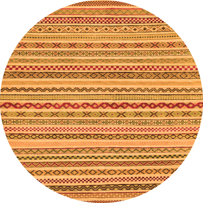 Round Abstract Orange Modern Rug, abs2273org