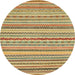 Round Abstract Light Brown Modern Rug, abs2273