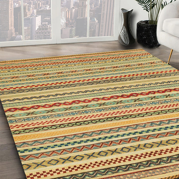 Machine Washable Abstract Light Brown Rug in a Family Room, wshabs2273