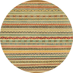 Round Machine Washable Abstract Light Brown Rug, wshabs2273