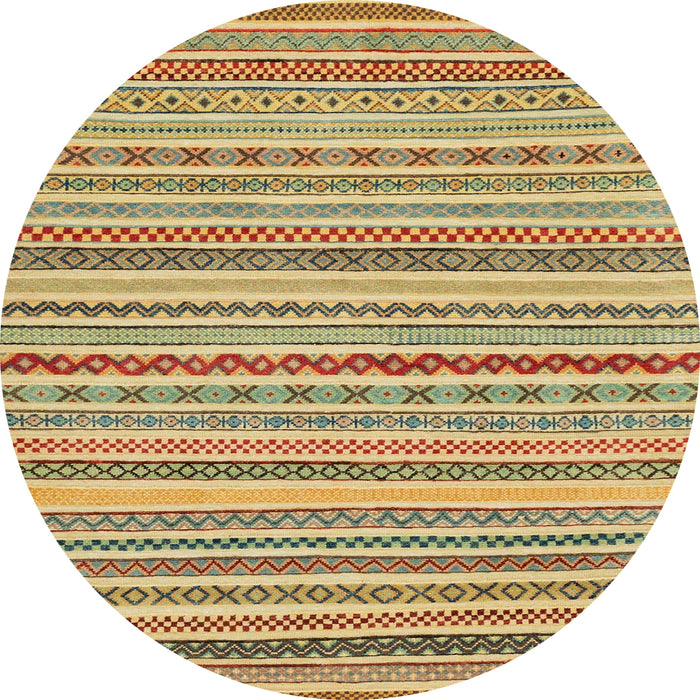 Round Machine Washable Abstract Light Brown Rug, wshabs2273