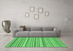 Machine Washable Abstract Emerald Green Modern Area Rugs in a Living Room,, wshabs2273emgrn