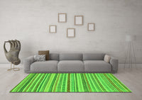 Machine Washable Abstract Green Modern Rug, wshabs2273grn