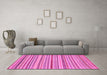 Machine Washable Abstract Pink Modern Rug in a Living Room, wshabs2273pnk