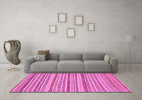 Machine Washable Abstract Pink Modern Rug, wshabs2273pnk