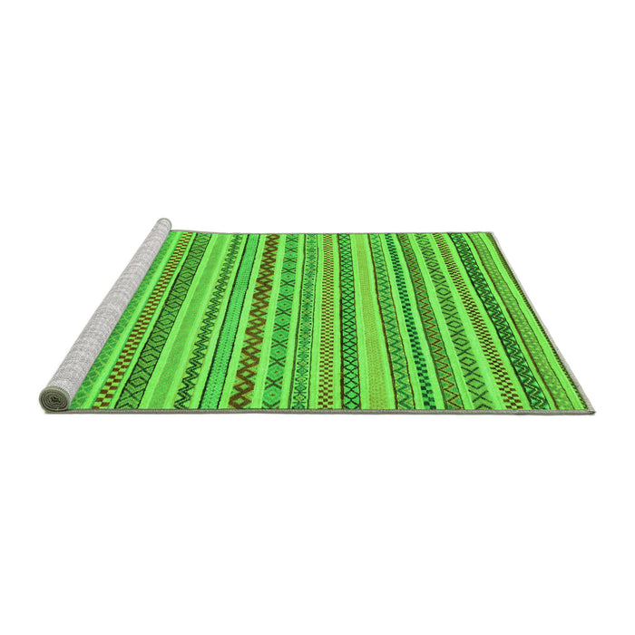 Sideview of Machine Washable Abstract Green Modern Area Rugs, wshabs2273grn