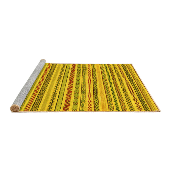 Sideview of Machine Washable Abstract Yellow Modern Rug, wshabs2273yw