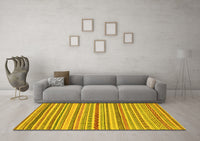 Machine Washable Abstract Yellow Modern Rug, wshabs2273yw