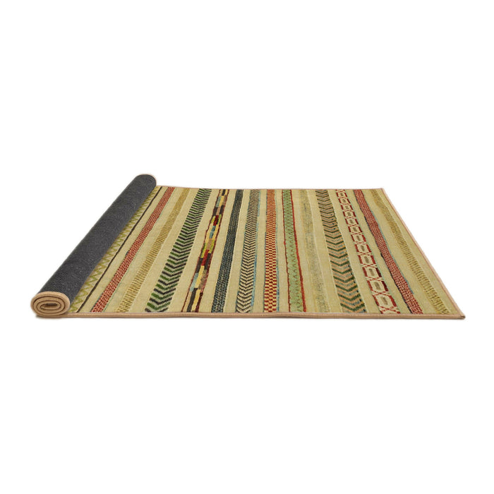 Sideview of Abstract Chrome Gold Yellow Modern Rug, abs2274