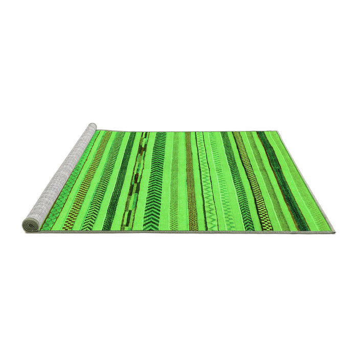 Sideview of Machine Washable Abstract Green Modern Area Rugs, wshabs2274grn