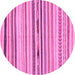 Round Abstract Pink Modern Rug, abs2274pnk