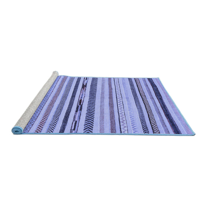 Sideview of Machine Washable Abstract Blue Modern Rug, wshabs2274blu