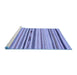 Sideview of Machine Washable Abstract Blue Modern Rug, wshabs2274blu