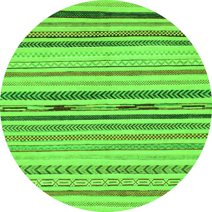 Round Abstract Green Modern Rug, abs2274grn
