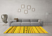 Machine Washable Abstract Yellow Modern Rug in a Living Room, wshabs2274yw