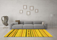 Machine Washable Abstract Yellow Modern Rug, wshabs2274yw