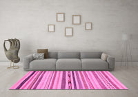 Machine Washable Abstract Pink Modern Rug, wshabs2274pnk