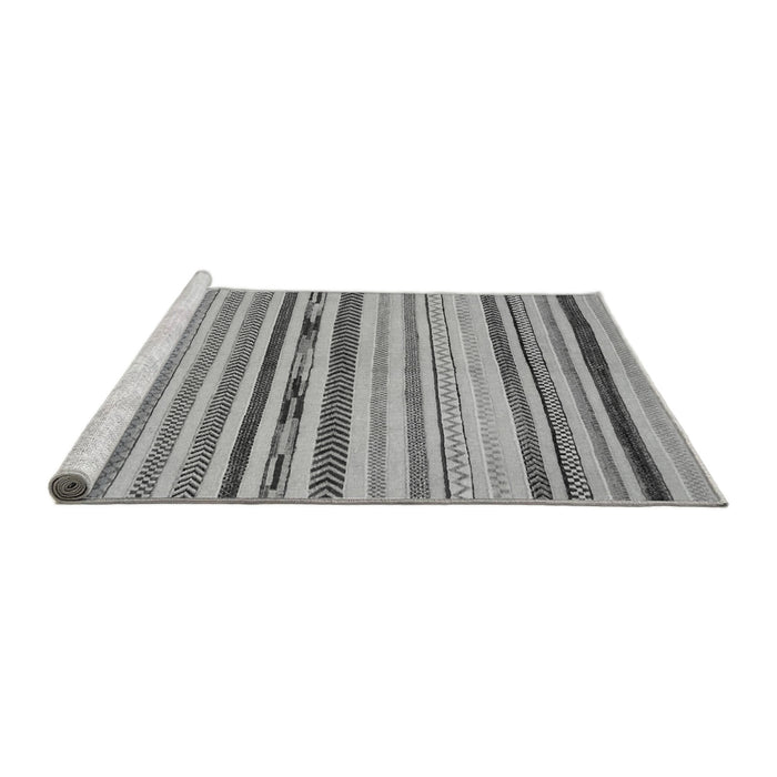 Sideview of Machine Washable Abstract Gray Modern Rug, wshabs2274gry