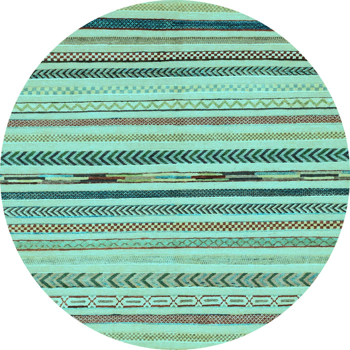 Round Abstract Light Blue Modern Rug, abs2274lblu
