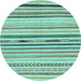 Round Abstract Light Blue Modern Rug, abs2274lblu