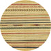 Round Machine Washable Abstract Chrome Gold Yellow Rug, wshabs2274