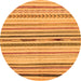 Round Machine Washable Abstract Orange Modern Area Rugs, wshabs2274org