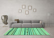 Machine Washable Abstract Turquoise Modern Area Rugs in a Living Room,, wshabs2274turq