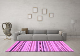 Machine Washable Abstract Purple Modern Area Rugs in a Living Room, wshabs2274pur