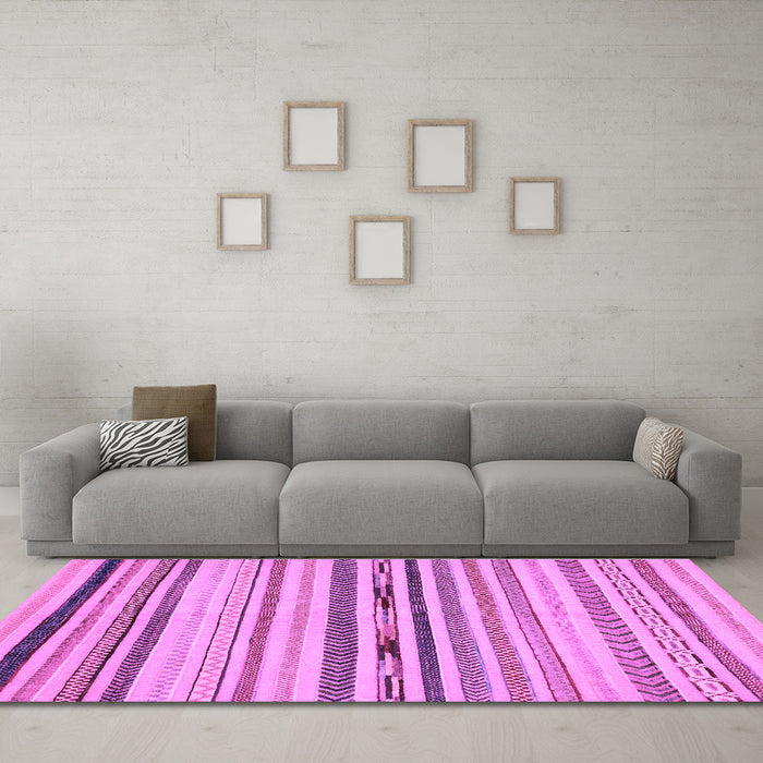 Machine Washable Abstract Purple Modern Area Rugs in a Living Room, wshabs2274pur