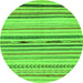 Round Machine Washable Abstract Green Modern Area Rugs, wshabs2274grn