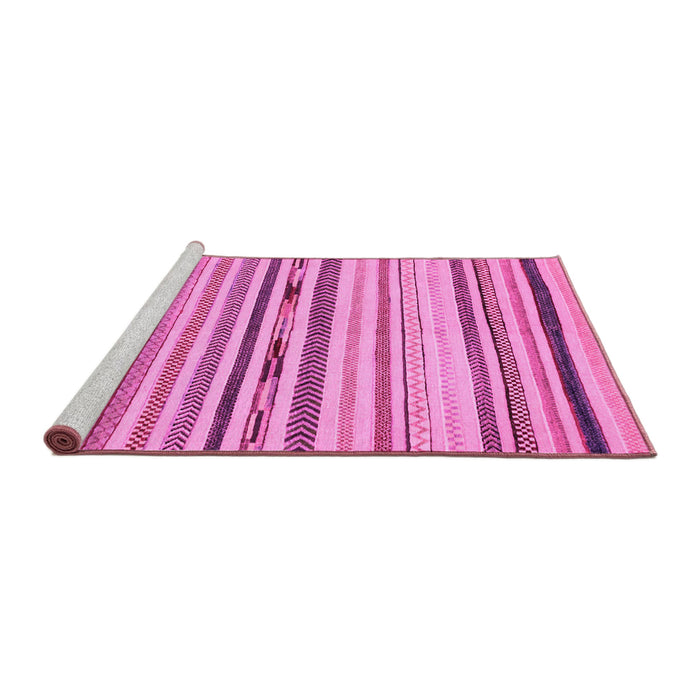 Sideview of Machine Washable Abstract Pink Modern Rug, wshabs2274pnk