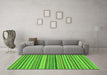 Machine Washable Abstract Green Modern Area Rugs in a Living Room,, wshabs2275grn