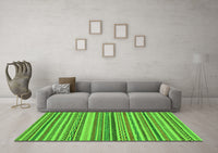 Machine Washable Abstract Green Modern Rug, wshabs2275grn