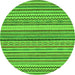 Round Machine Washable Abstract Green Modern Area Rugs, wshabs2275grn