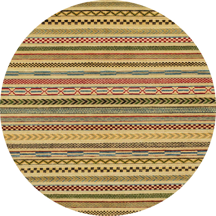 Round Machine Washable Abstract Light Brown Rug, wshabs2275