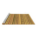 Sideview of Machine Washable Abstract Brown Modern Rug, wshabs2275brn