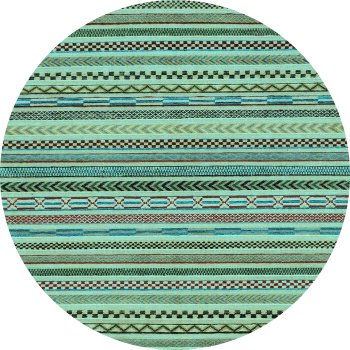 Round Abstract Light Blue Modern Rug, abs2275lblu