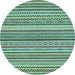 Round Abstract Light Blue Modern Rug, abs2275lblu