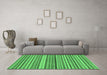 Machine Washable Abstract Emerald Green Modern Area Rugs in a Living Room,, wshabs2275emgrn