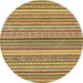 Round Abstract Light Brown Modern Rug, abs2275