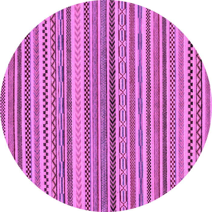 Round Machine Washable Abstract Purple Modern Area Rugs, wshabs2275pur