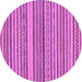 Round Machine Washable Abstract Purple Modern Area Rugs, wshabs2275pur