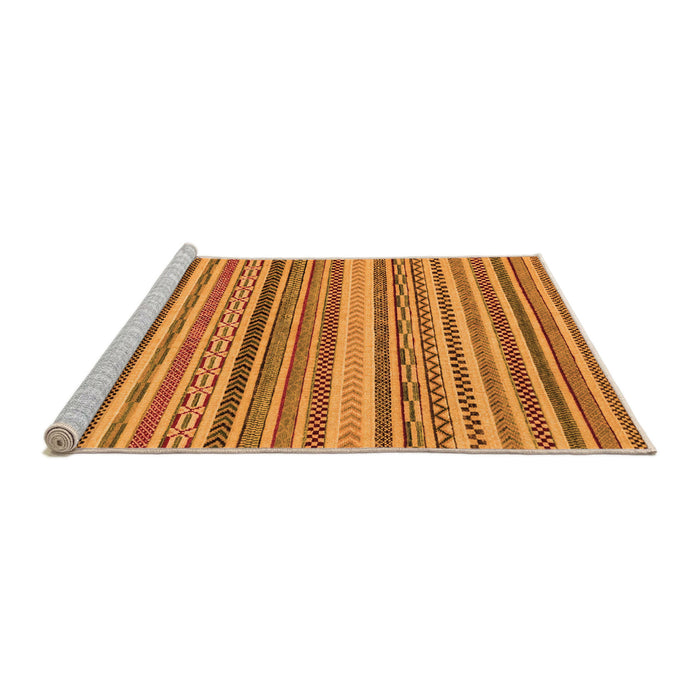 Sideview of Machine Washable Abstract Orange Modern Area Rugs, wshabs2275org