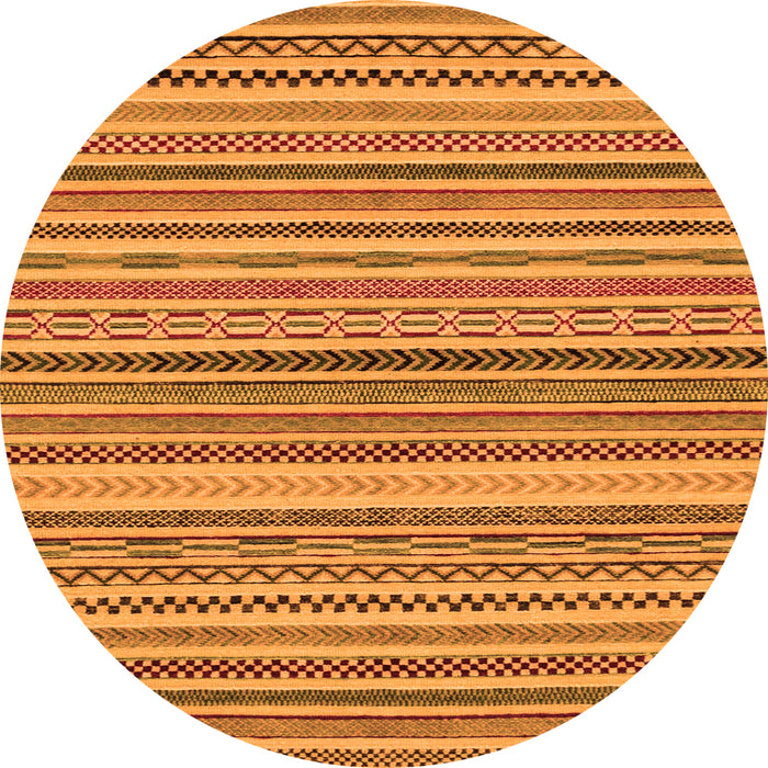 Round Abstract Orange Modern Rug, abs2275org