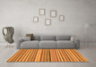 Machine Washable Abstract Orange Modern Area Rugs in a Living Room, wshabs2275org