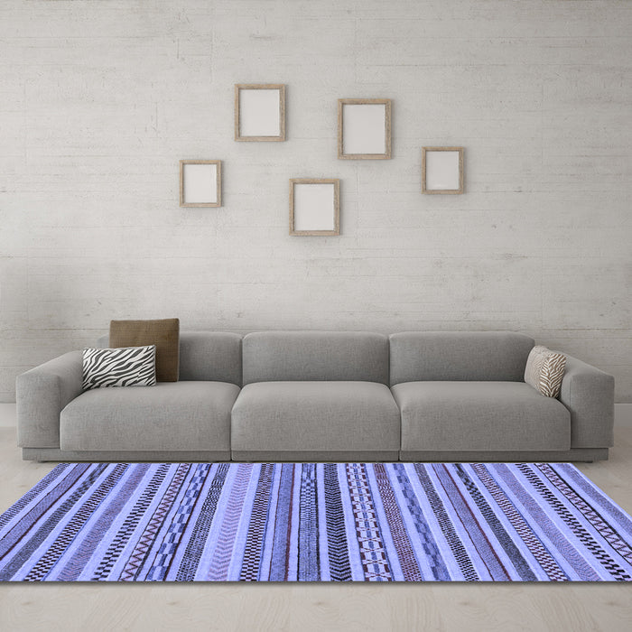 Machine Washable Abstract Blue Modern Rug in a Living Room, wshabs2275blu