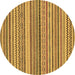 Round Abstract Brown Modern Rug, abs2275brn