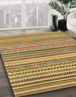 Machine Washable Abstract Light Brown Rug in a Family Room, wshabs2275
