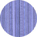 Round Abstract Blue Modern Rug, abs2275blu